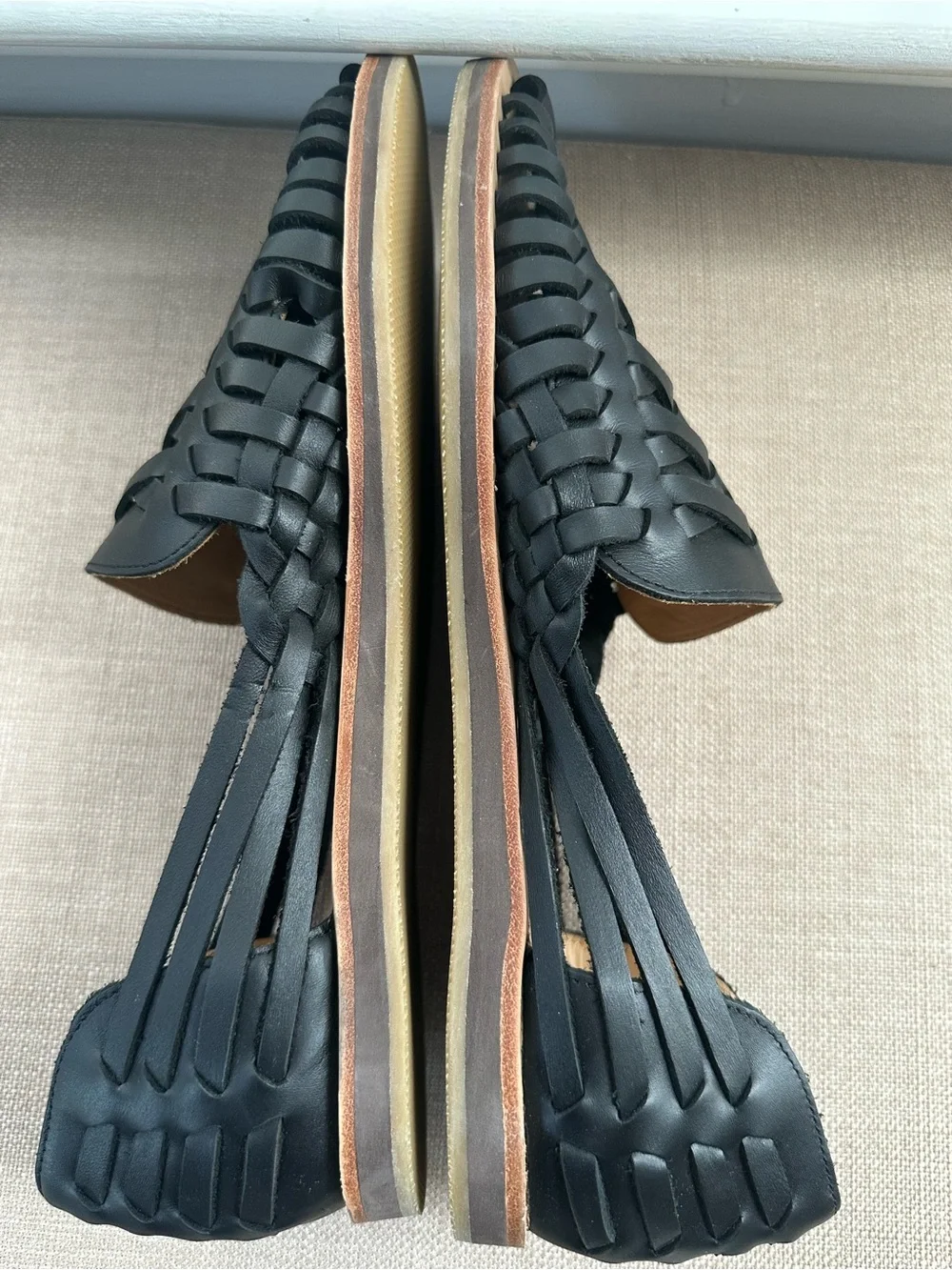 Nisolo Leather Sandal Huarache Men's BLACK New MSRP $150